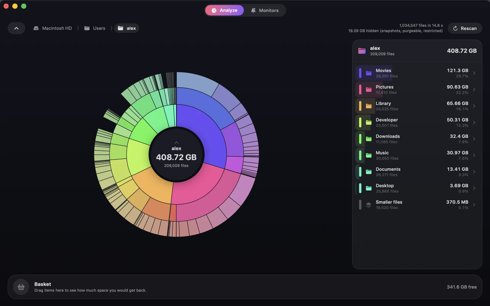 Anillo in dark mode